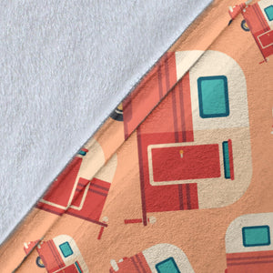 Camper Van Pattern Print Design 03 Premium Blanket