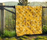 Bee Flower Pattern Premium Quilt