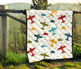 Airplane Star Cloud Colorful Premium Quilt