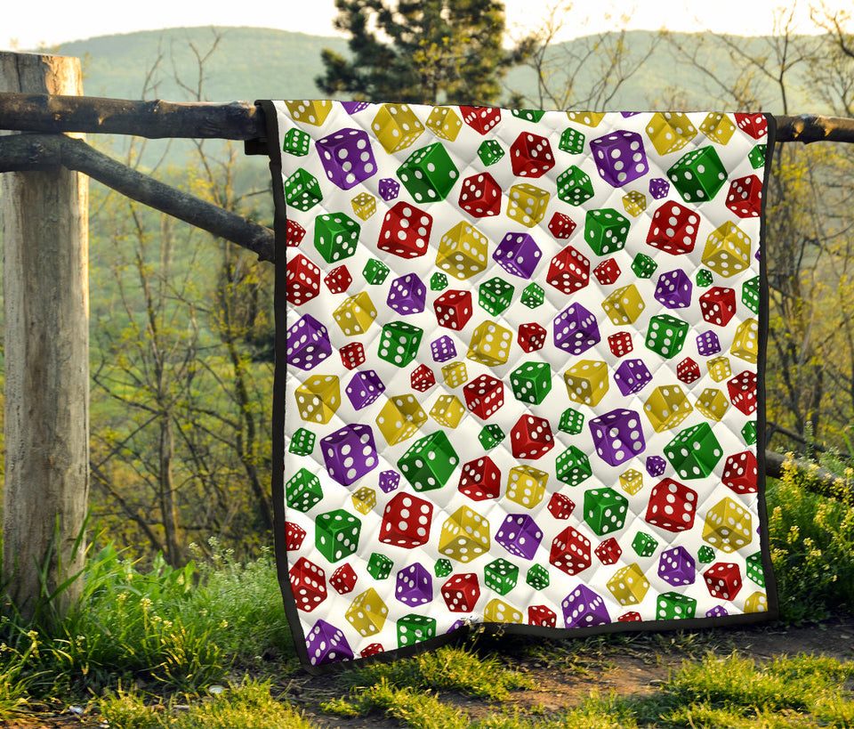 Dice Pattern Print Design 03 Premium Quilt