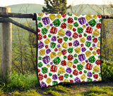 Dice Pattern Print Design 03 Premium Quilt