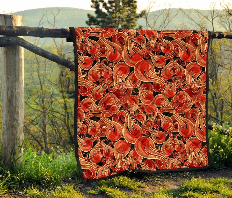 Fire Flame Pattern Premium Quilt