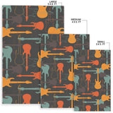 Electric Guitars Pattern Area Rug
