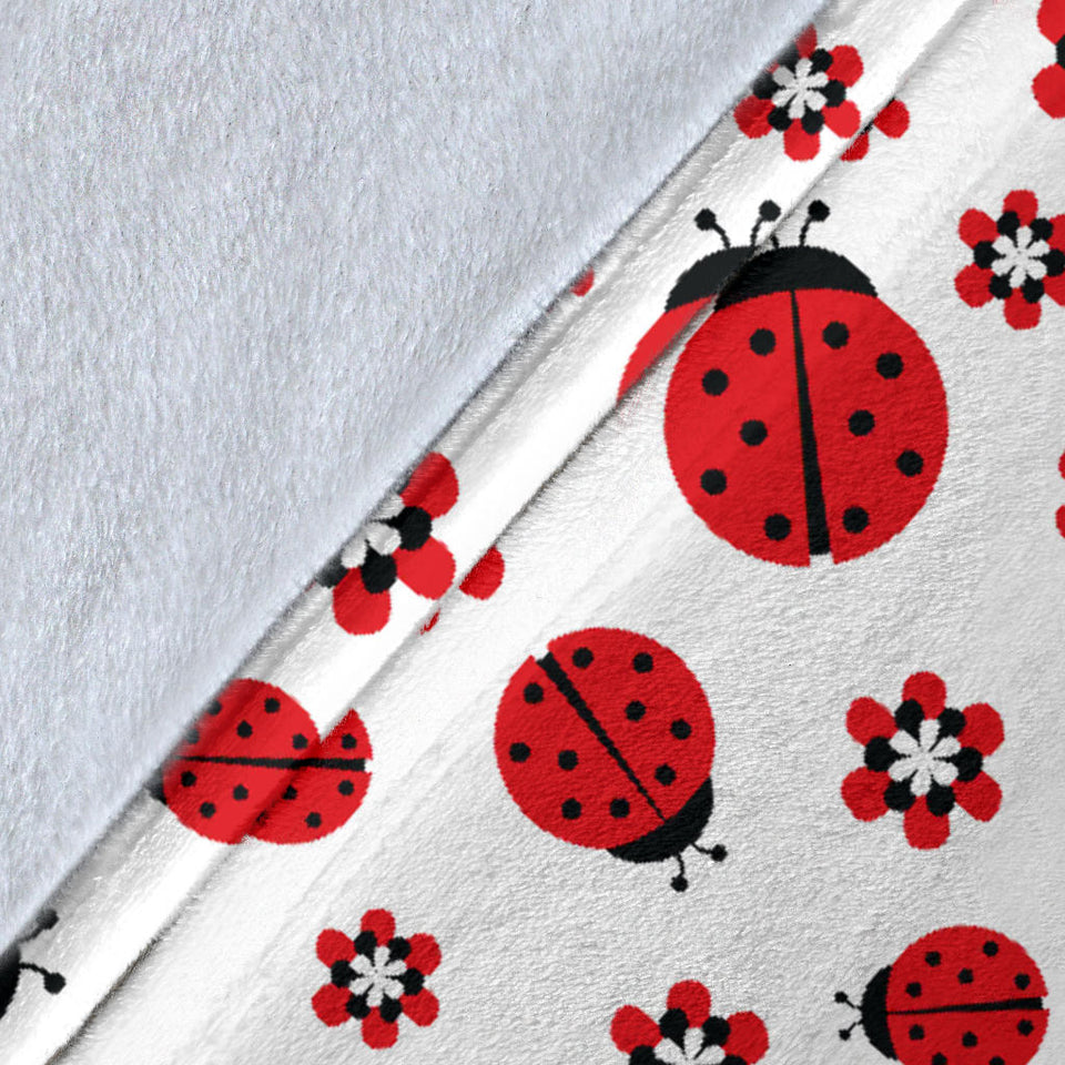 Ladybug Pattern Print Design 04 Premium Blanket