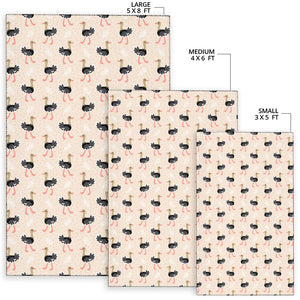 Ostrich Pattern Print Design 05 Area Rug