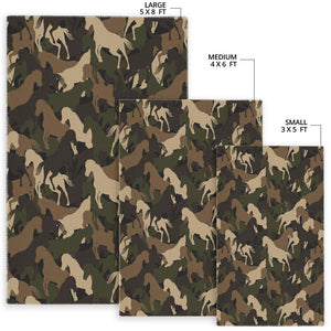 Horse Camouflage Pattern Area Rug