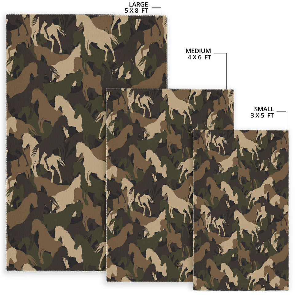 Horse Camouflage Pattern Area Rug