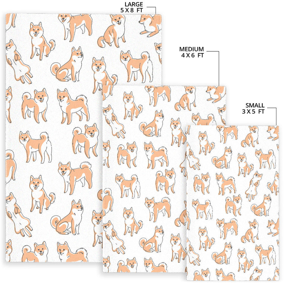 Shiba Inu Dog Pattern Area Rug