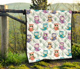 Cute Owl Pattern Premium Quilt