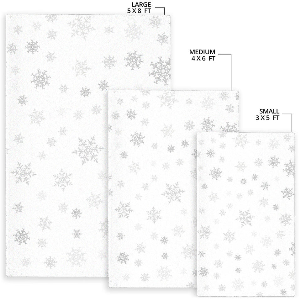 Snowflake Pattern White Background Area Rug