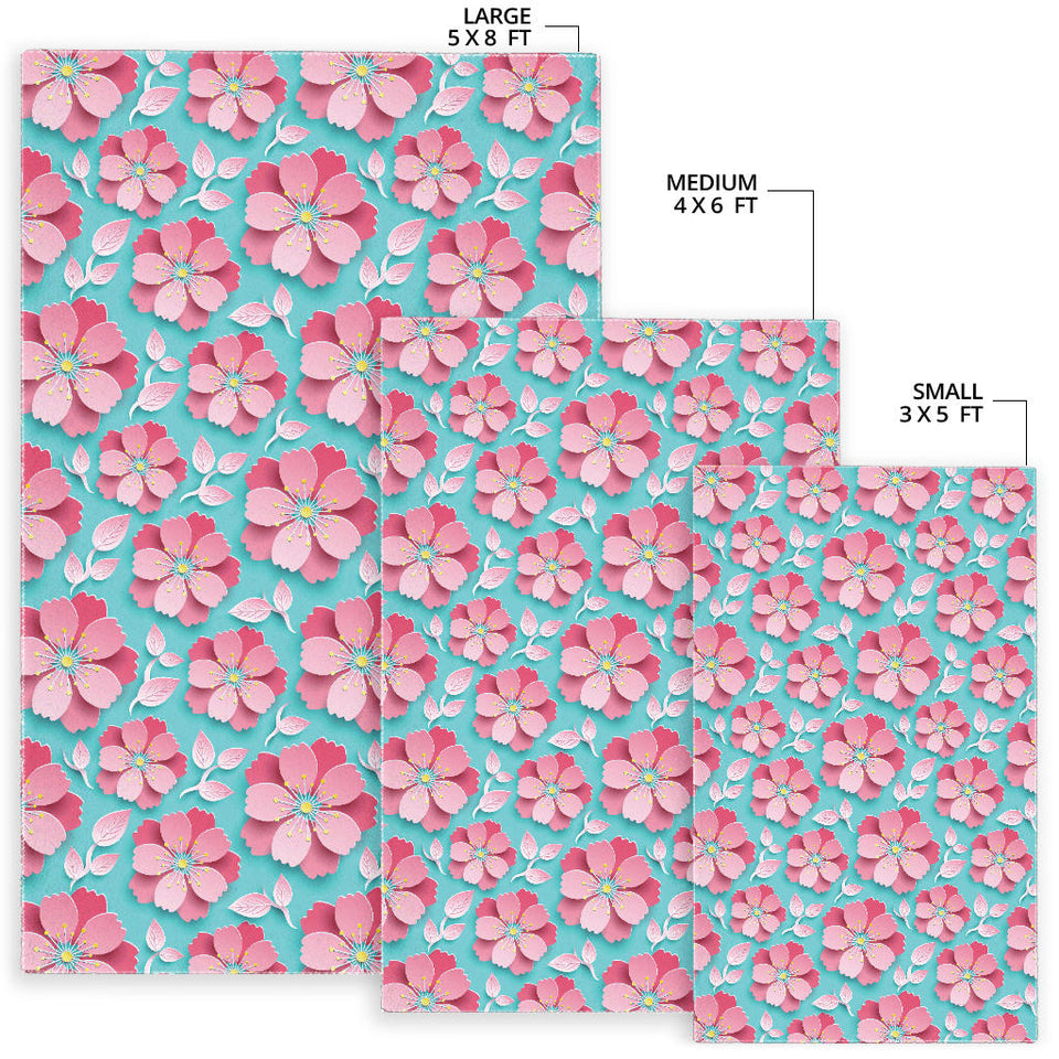 3D Sakura Cherry Blossom Pattern Area Rug