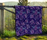 Cute Owls Pattern Boho Style Ornament Premium Quilt
