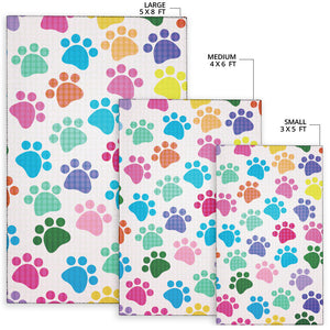 Dog Paws Pattern Print Design 01 Area Rug