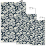 Sugar Skull Black White Pattern Area Rug