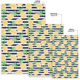 Pineapples Pattern Striped Background Area Rug
