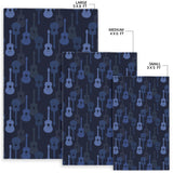 Blue Theme Guitar Pattern Area Rug
