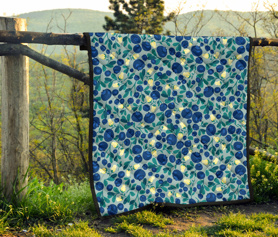 Blueberry Design Pattern Premium Quilt