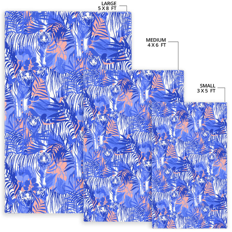 White Bengal Tigers Pattern Area Rug
