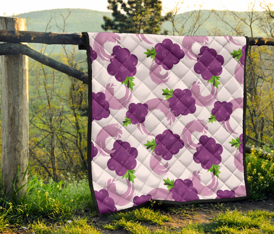 Cute Grape Pattern Premium Quilt