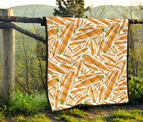 Carrot Pattern Print Design 02 Premium Quilt