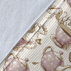 Tea pots Pattern Print Design 03 Premium Blanket