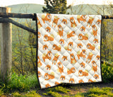 Brown Pomeranian Pattern Premium Quilt