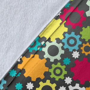 Gear Pattern Print Design 03 Premium Blanket