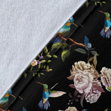 Hummingbird Pattern Print Design 03 Premium Blanket