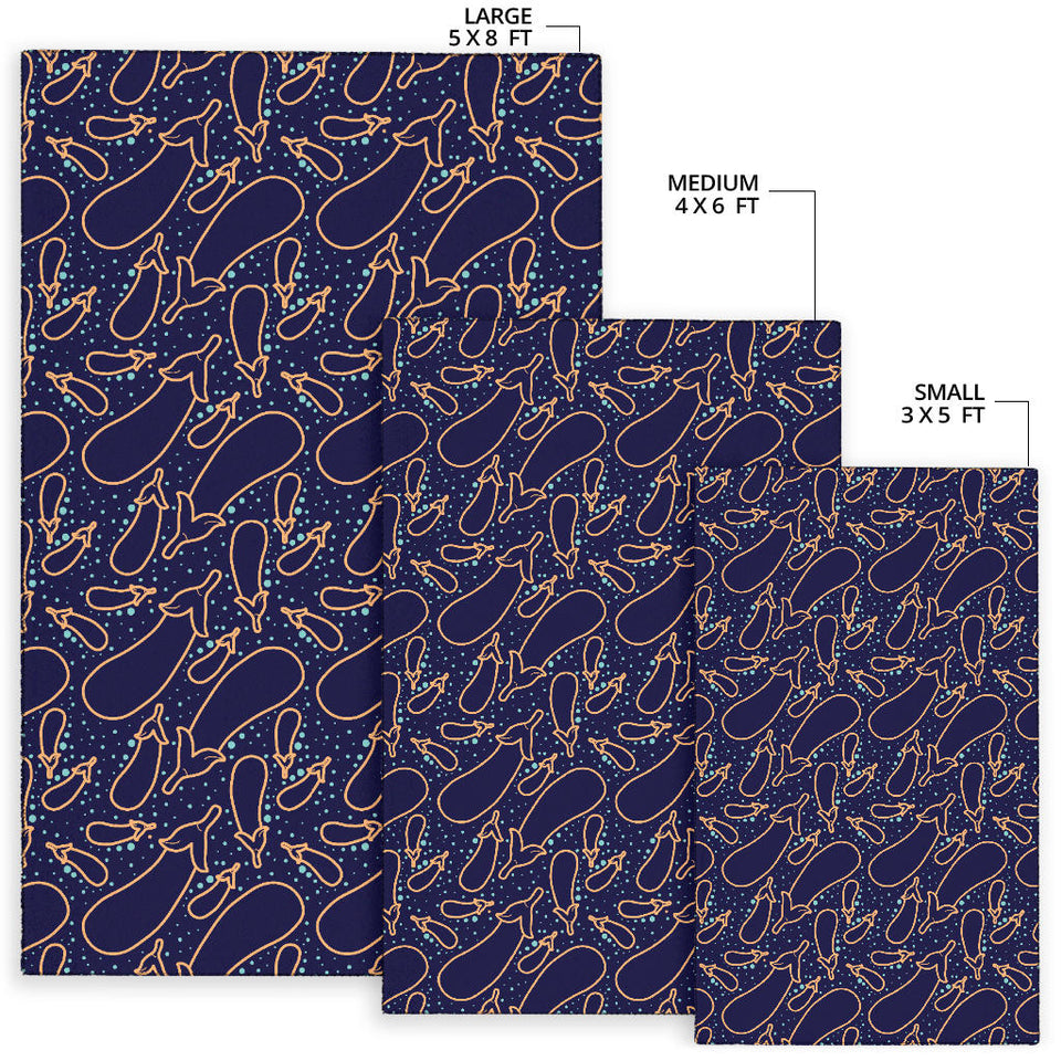 Eggplant Pattern Print Design 04 Area Rug