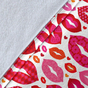 Lips Pattern Print Design 01 Premium Blanket