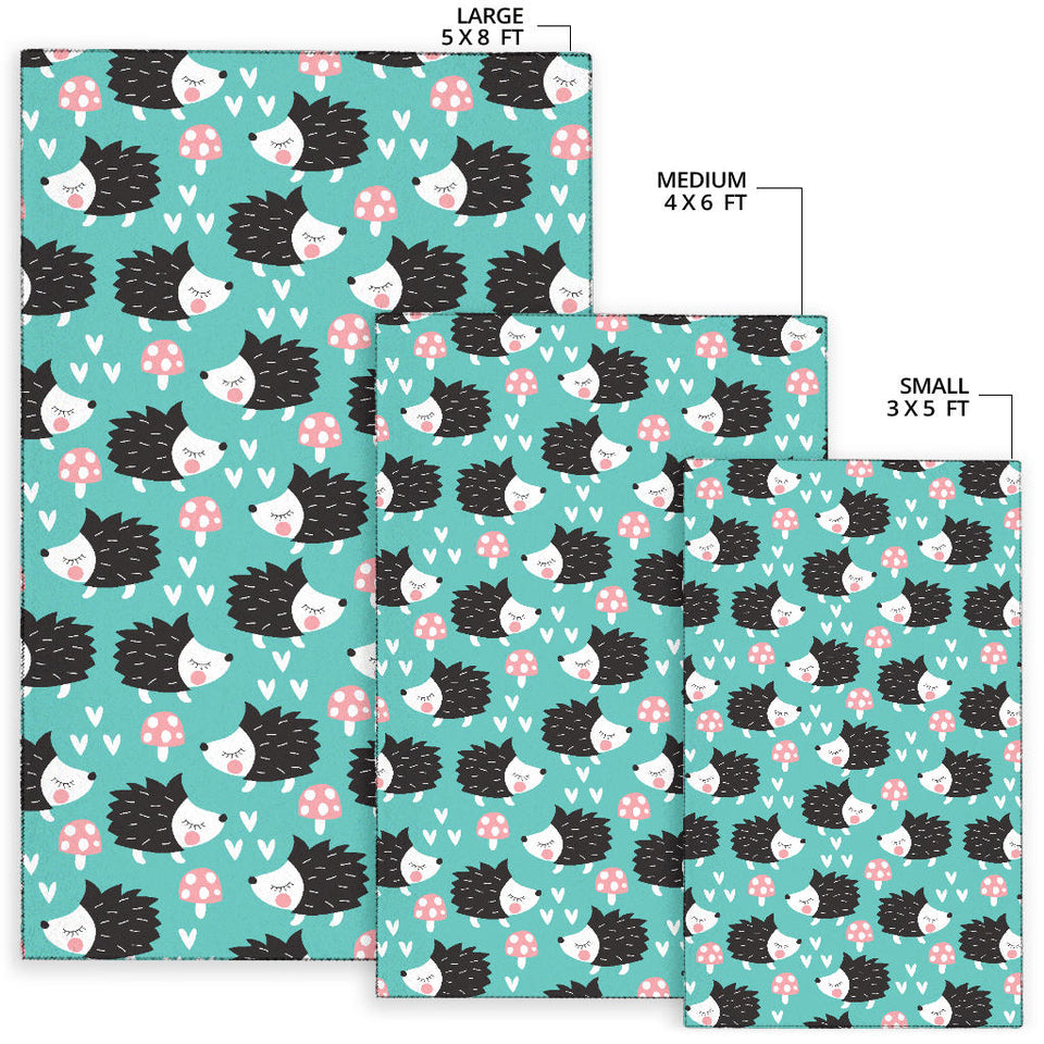 Hedgehog Pattern Print Design 03 Area Rug