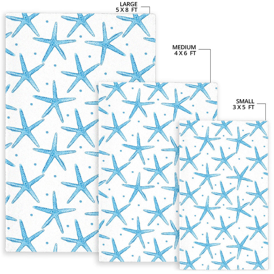 Watercolor Starfish Pattern Area Rug