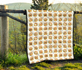 Hamburger Pattern Print Design 04 Premium Quilt