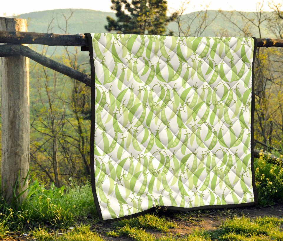 Green Peas Pattern Print Design 03 Premium Quilt