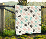 Dog Paws Pattern Print Design 04 Premium Quilt