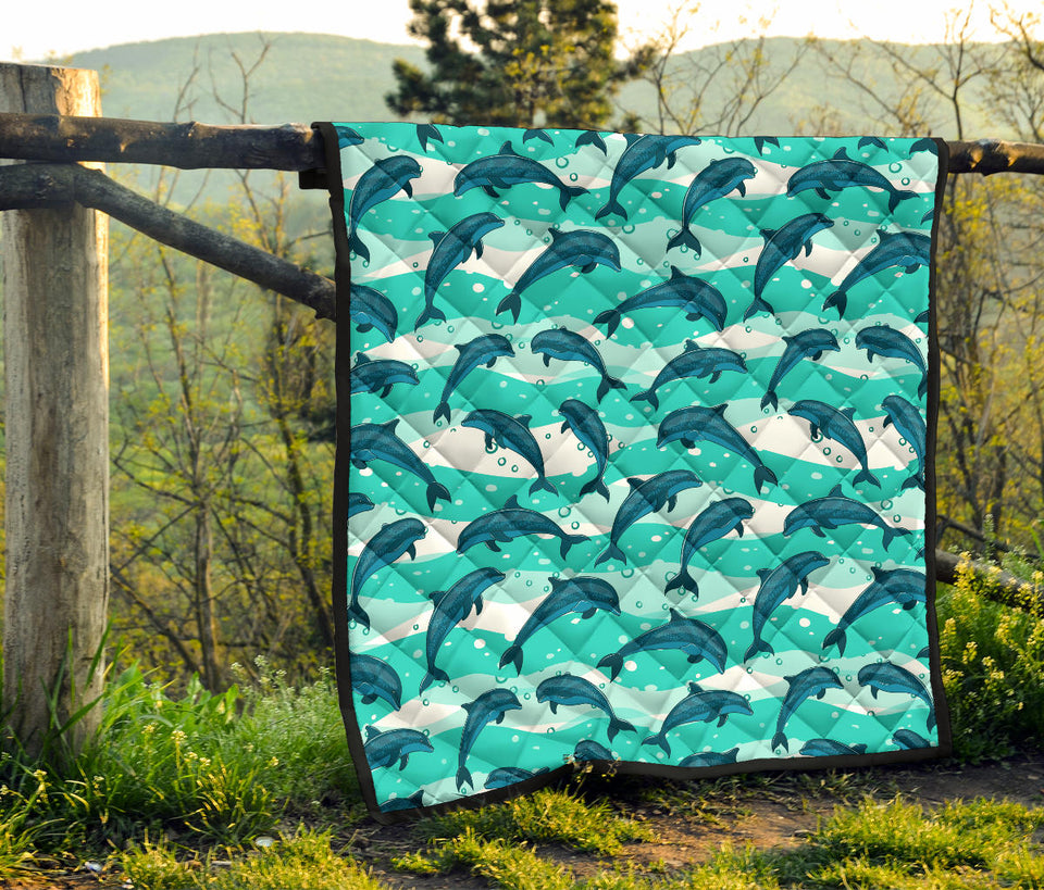 Dolphin Sea Pattern Premium Quilt