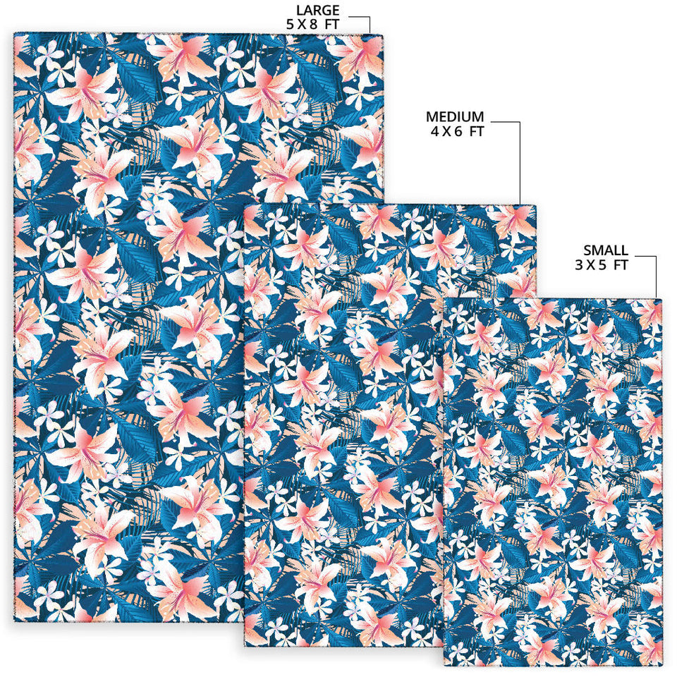 Hibiscus Pattern Print Design 02 Area Rug.