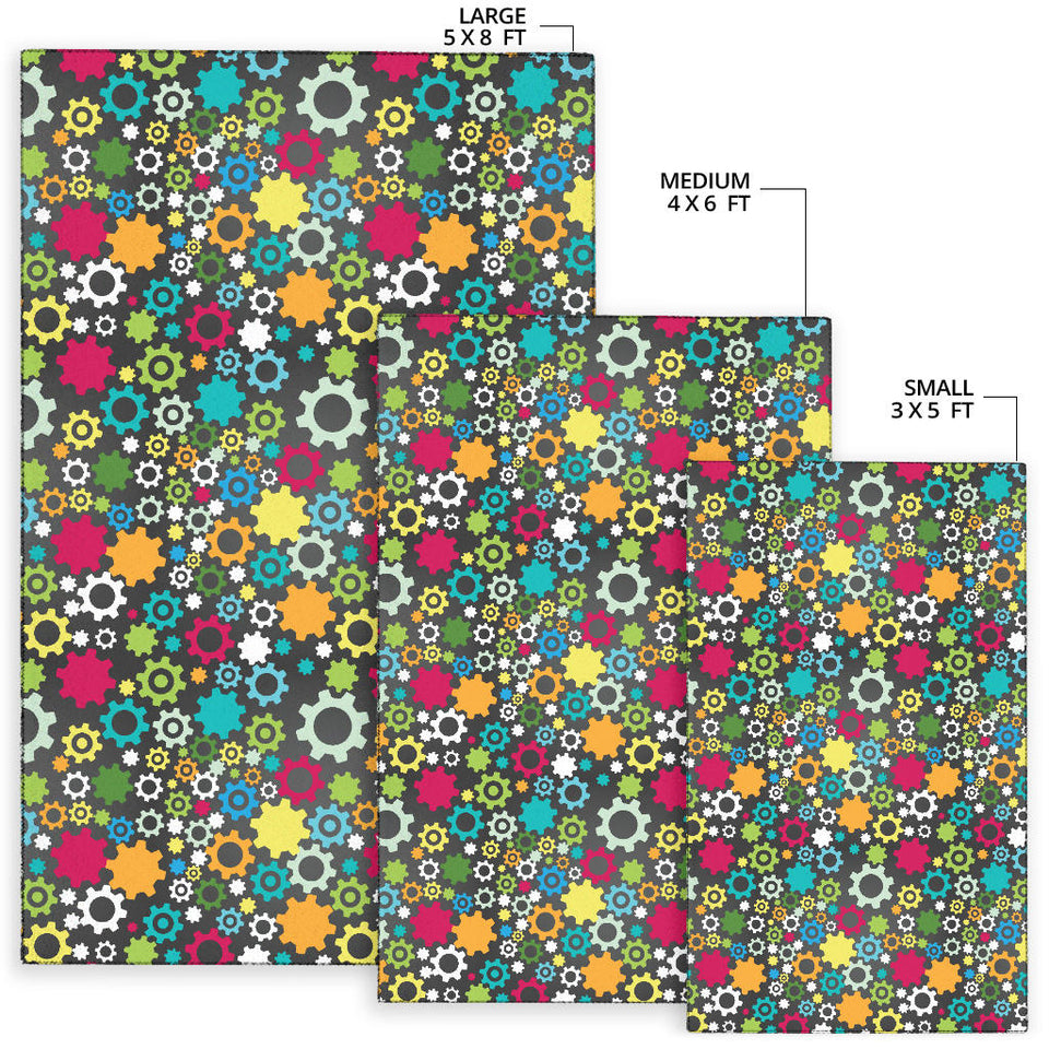 Gear Pattern Print Design 03 Area Rug