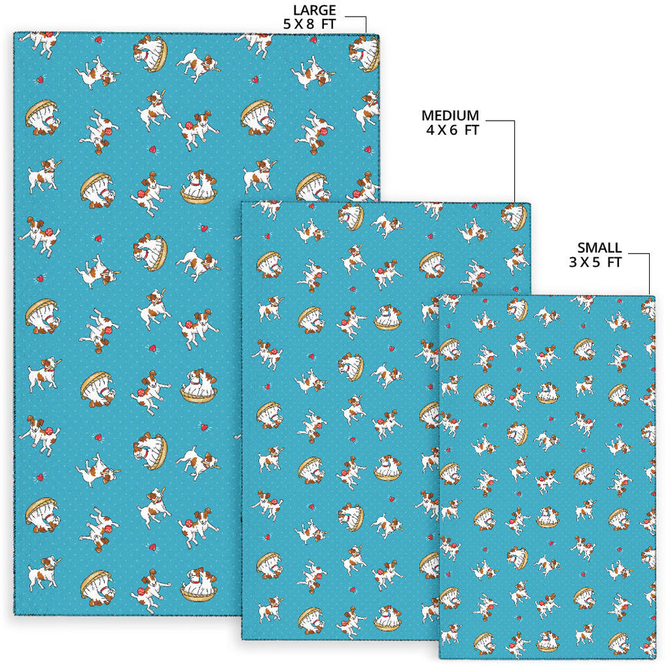 Jack Russel Pattern Print Design 03 Area Rug