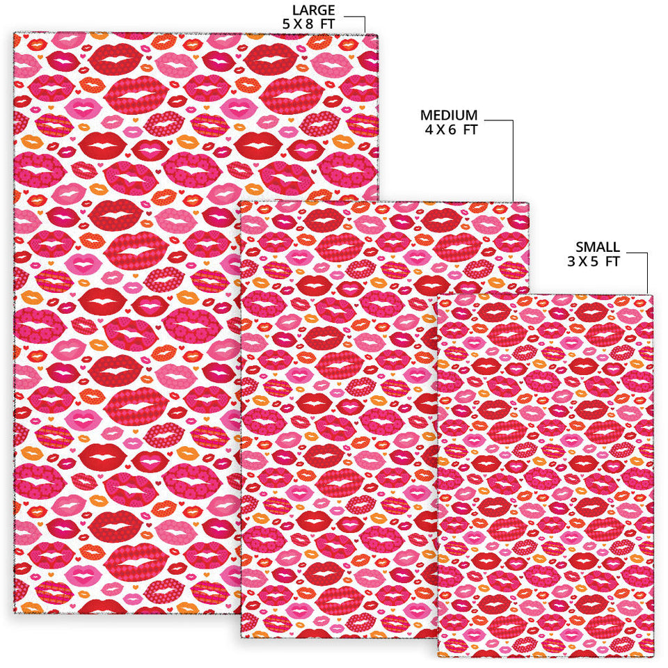 Lips Pattern Print Design 01 Area Rug