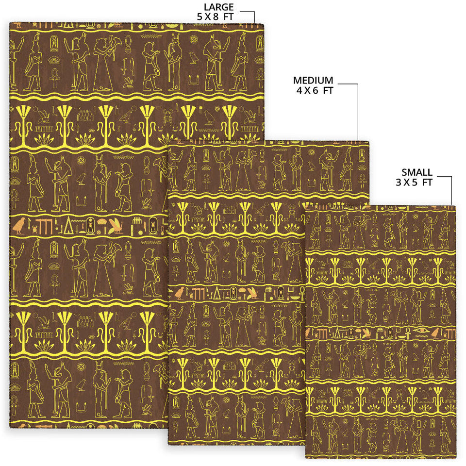 Egypt Hieroglyphics Pattern Print Design 03 Area Rug