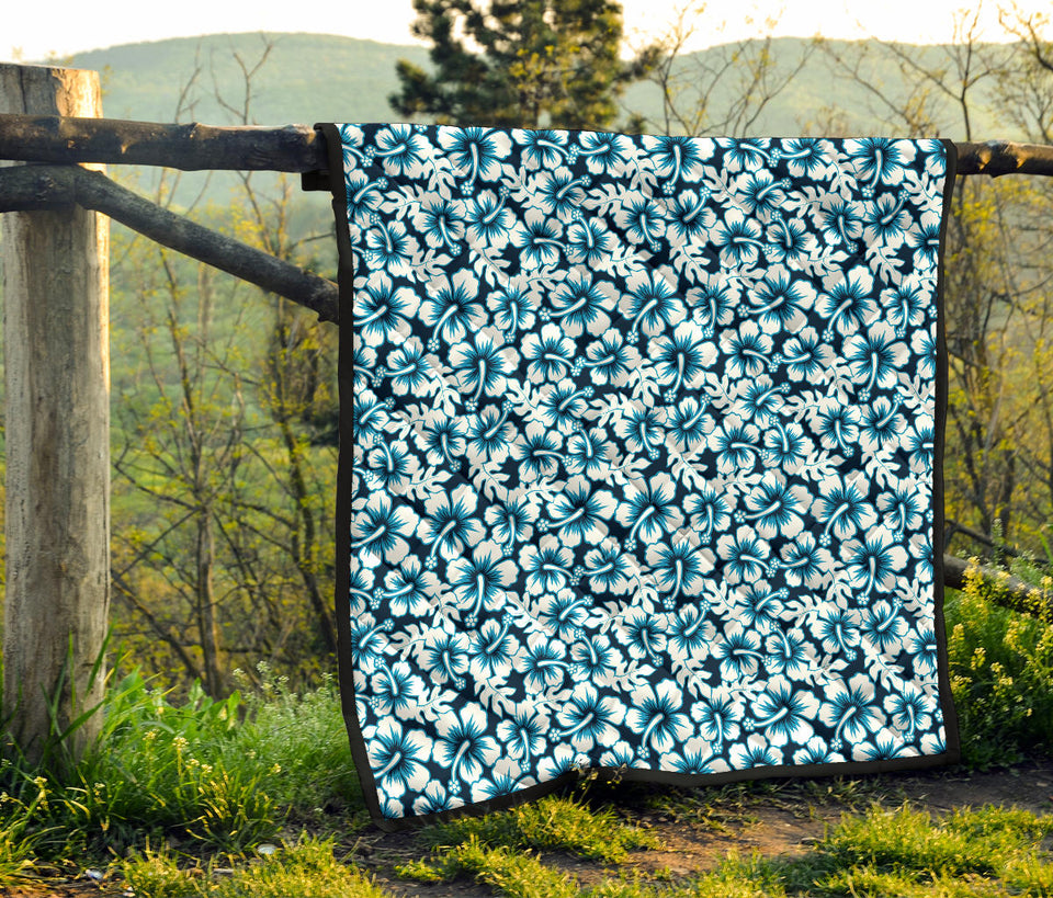 Hibiscus Pattern Print Design 04 Premium Quilt