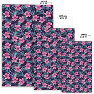 Hibiscus Pattern Print Design 05 Area Rug