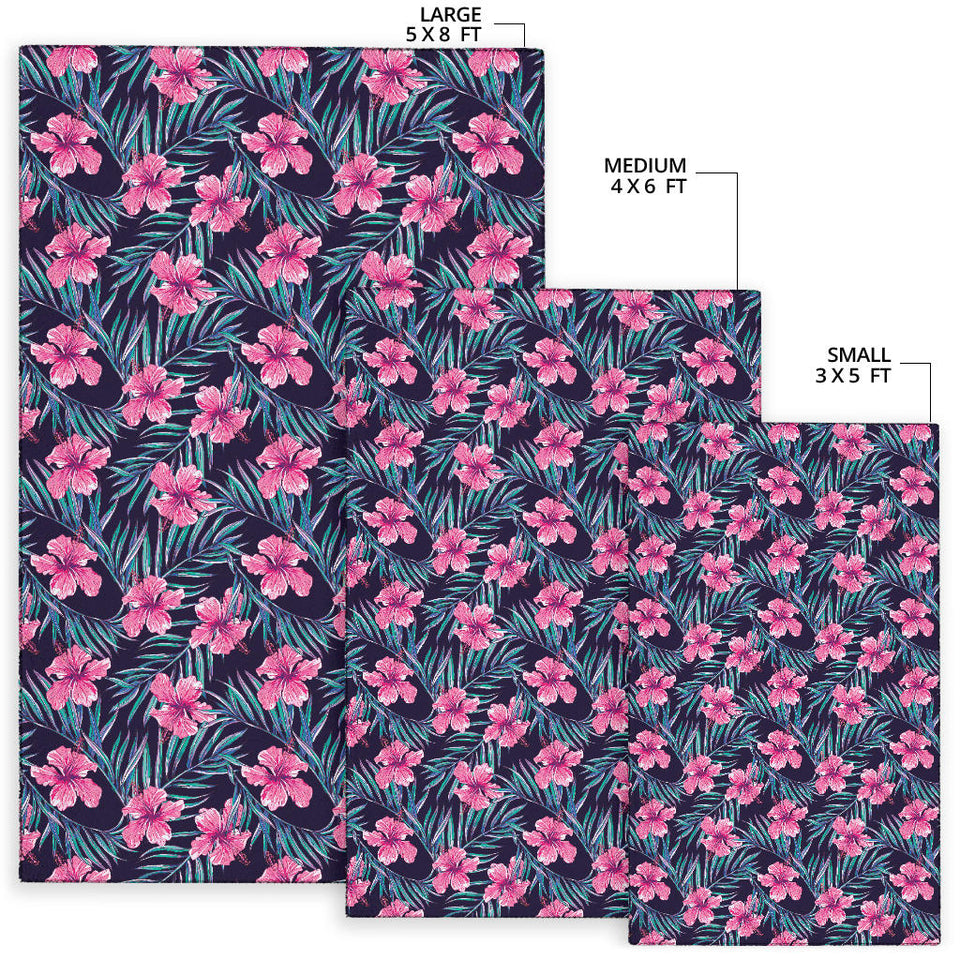 Hibiscus Pattern Print Design 05 Area Rug