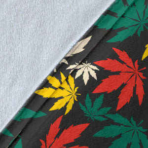 Canabis Marijuana Weed Pattern Print Design 02 Premium Blanket