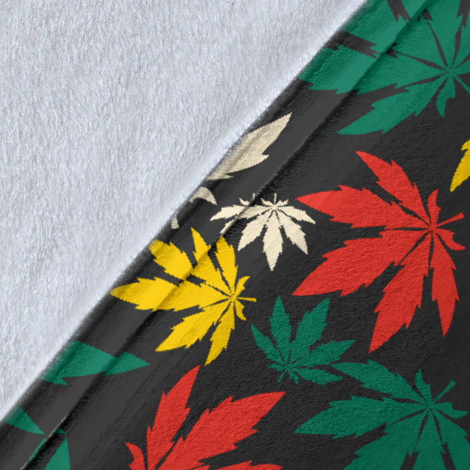 Canabis Marijuana Weed Pattern Print Design 02 Premium Blanket