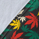 Canabis Marijuana Weed Pattern Print Design 02 Premium Blanket