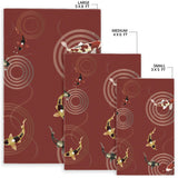 Koi Fish Carp Fish Red Background Area Rug