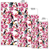 Toucan Flower Design Pattern Area Rug
