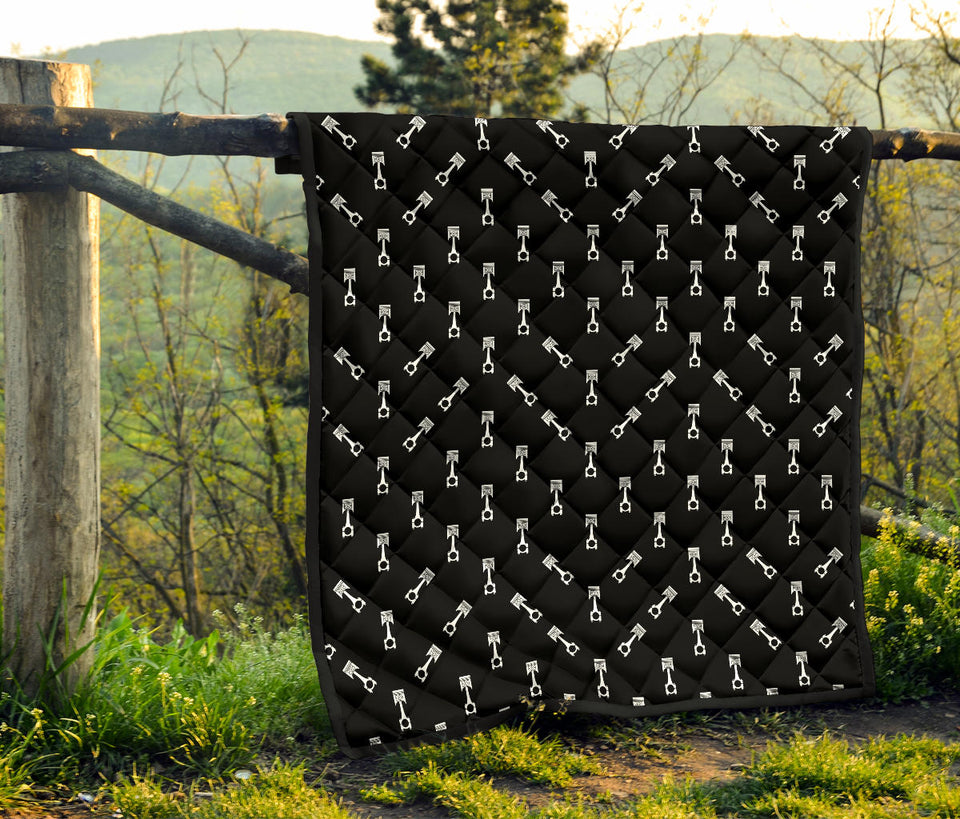 Engine Piston Black Theme Pattern Print Design 03 Premium Quilt